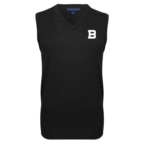  Black VNeck Sweater Vest - St Bonaventure Secondary Mascot Mark