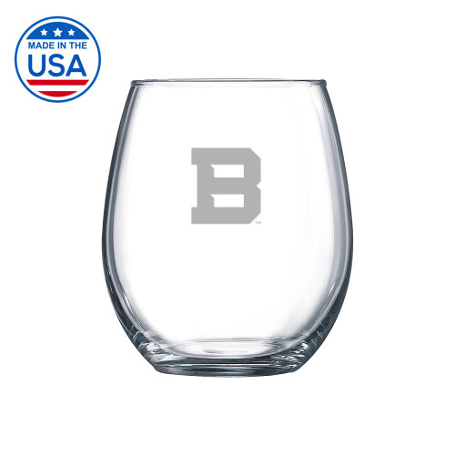  Libbey Stemless Glass 17oz - St Bonaventure Secondary Mascot Mark Engraved