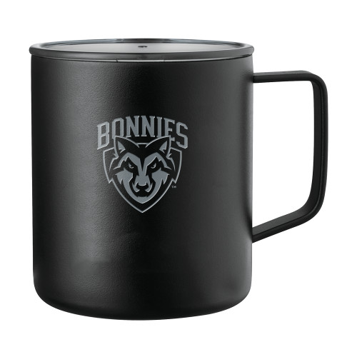  Rover Camp Vacuum Insulated Black Mug 14oz - St Bonaventure Primary Mascot Mark Engraved
