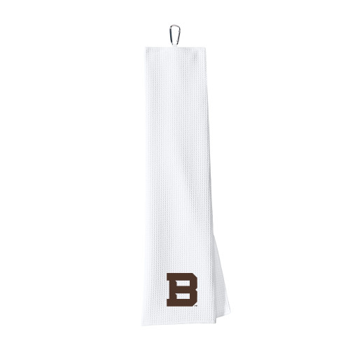  White Waffle Microfiber Golf Towel - St Bonaventure Secondary Mascot Mark
