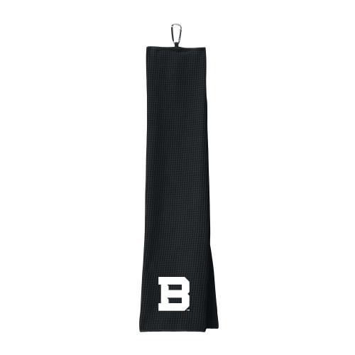  Black Waffle Microfiber Golf Towel - St Bonaventure Secondary Mascot Mark