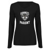 Thumbnail image for  Womens Black Long Sleeve V Neck Tee 