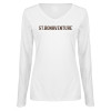 Thumbnail image for  Womens White Long Sleeve V Neck Tee 