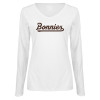 Thumbnail image for  Womens White Long Sleeve V Neck Tee 