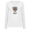Thumbnail image for  Womens White Long Sleeve V Neck Tee 