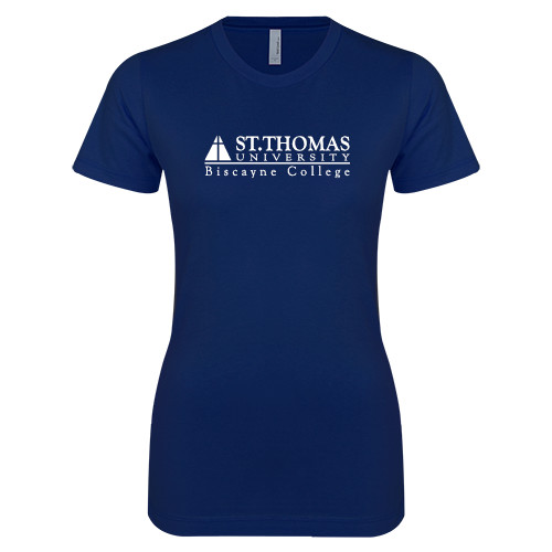  Next Level Womens Navy Boyfriend Tee - Official Logo