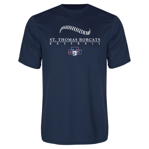  Navy Performance Tee - Baseball Seams Design