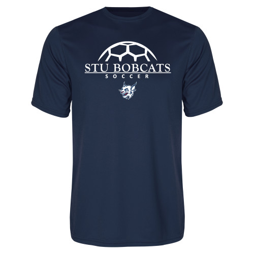  Navy Performance Tee - Soccer Half Ball Design