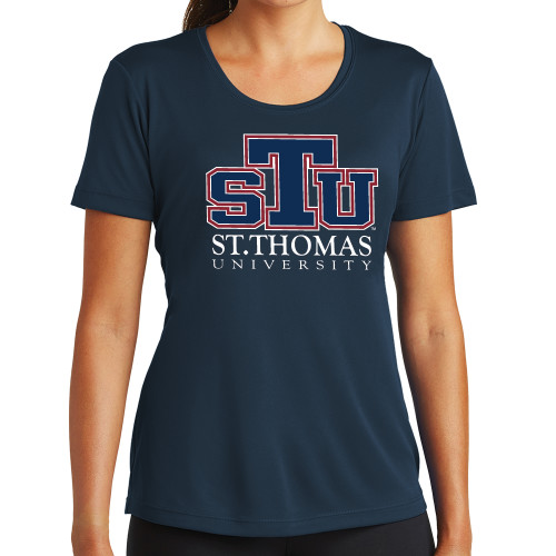  Womens Navy Performance Tee - Official Logo
