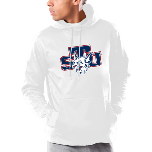  Under Armour White Armour Fleece Hoodie - STU w/ Bobcat Head