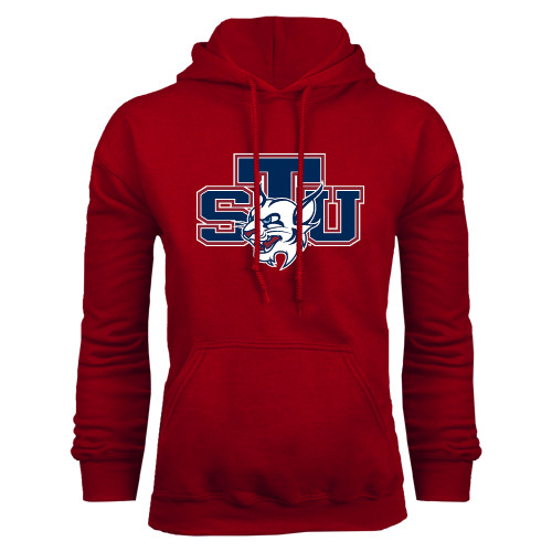  Cardinal Fleece Hoodie - STU w/ Bobcat Head