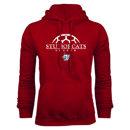  Cardinal Fleece Hoodie - Soccer Half Ball Design