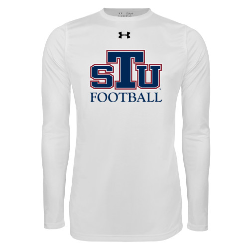  Under Armour White Long Sleeve Tech Tee - Football