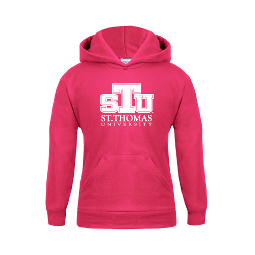  Youth Hot Pink Fleece Hoodie - Official Logo