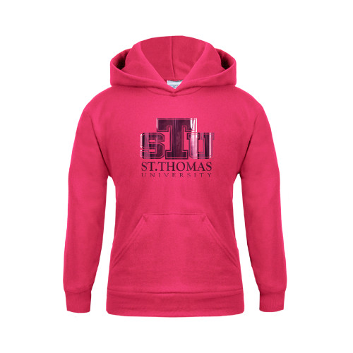  Youth Hot Pink Fleece Hoodie - Official Logo Foil