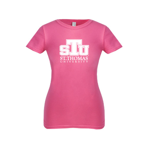  Next Level Girls Fuchsia Fashion Fit T Shirt - Official Logo
