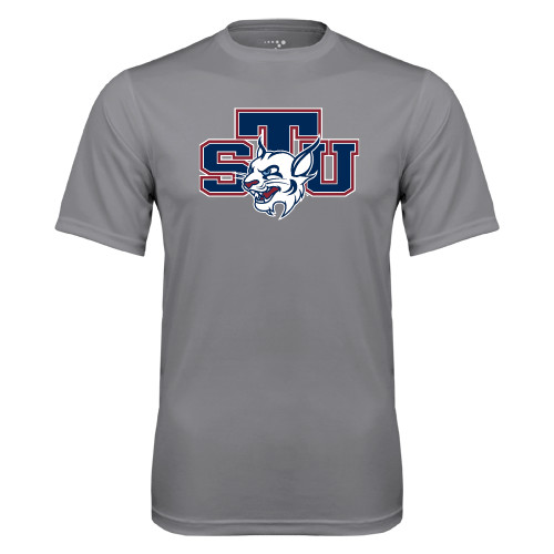  Grey Concrete Performance Tee - STU w/ Bobcat Head