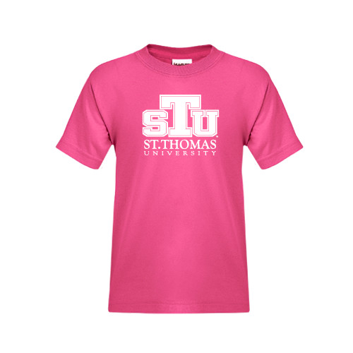  Youth Hot Pink T Shirt - Official Logo