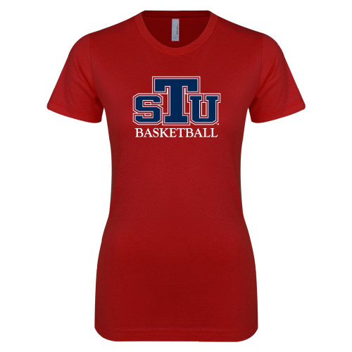  Next Level Womens Cardinal Boyfriend Tee - Basketball