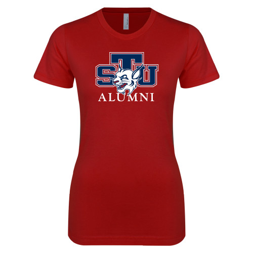  Next Level Womens Cardinal Boyfriend Tee - Alumni