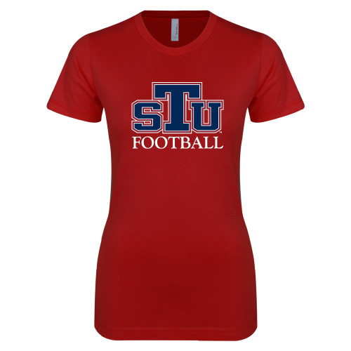  Next Level Womens Cardinal Boyfriend Tee - Football
