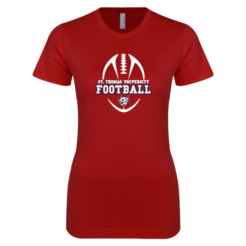  Next Level Womens Cardinal Boyfriend Tee - Tall Football