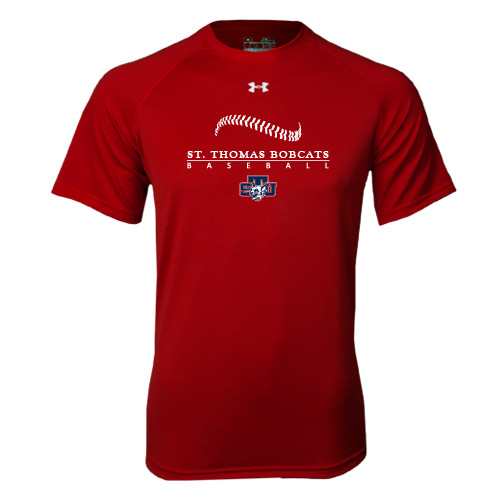  Under Armour Cardinal Tech Tee - Baseball Seams Design