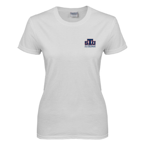  Womens White Short Sleeve Tee - Official Logo