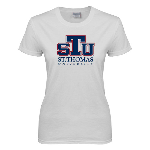  Womens White Short Sleeve Tee - Official Logo