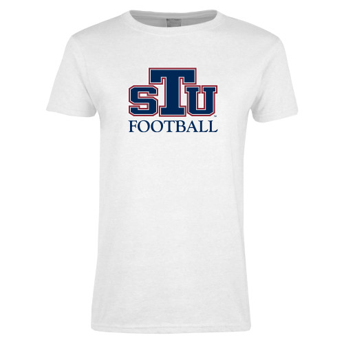  Womens White Short Sleeve Tee - Football