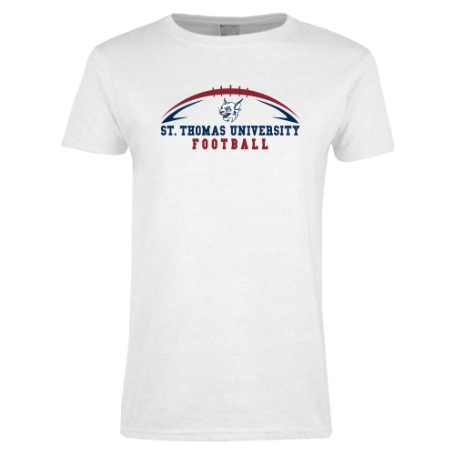 Womens White Short Sleeve Tee - Arched Football