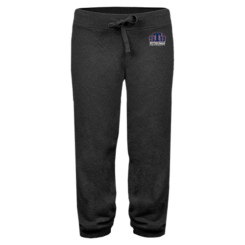  ENZA Womens Dark Heather Banded Fleece Capri - Official Logo