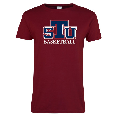  Next Level Womens Cardinal Short Sleeve Tee - Basketball