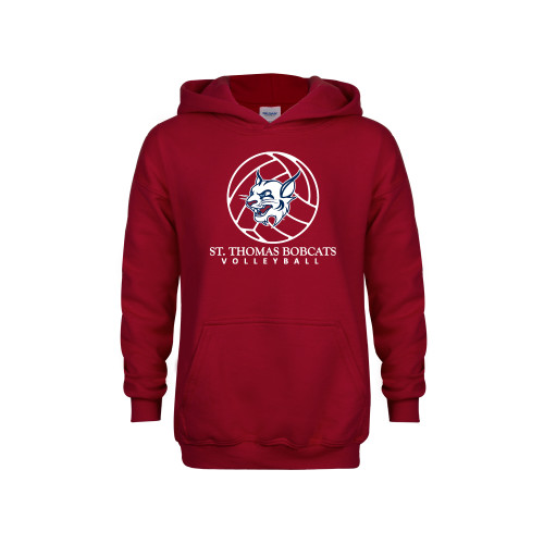  Youth Cardinal Fleece Hoodie - Volleyball Ball Design