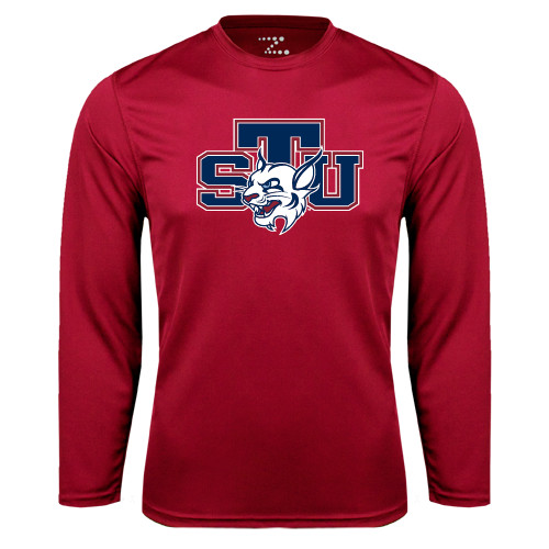  Cardinal Performance Long Sleeve Shirt - STU w/ Bobcat Head