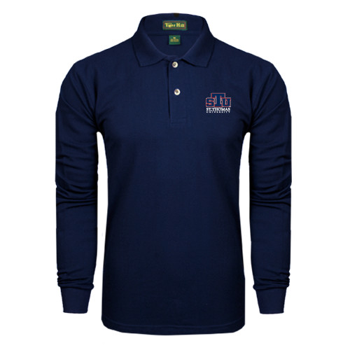  Navy Long Sleeve Polo - Official Logo