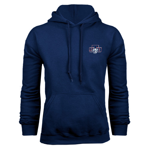  Navy Fleece Hoodie - STU w/ Bobcat Head