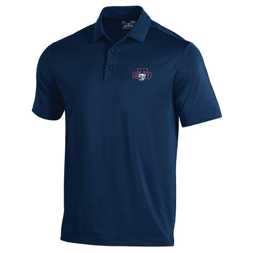  Under Armour Navy Performance Polo - STU w/ Bobcat Head