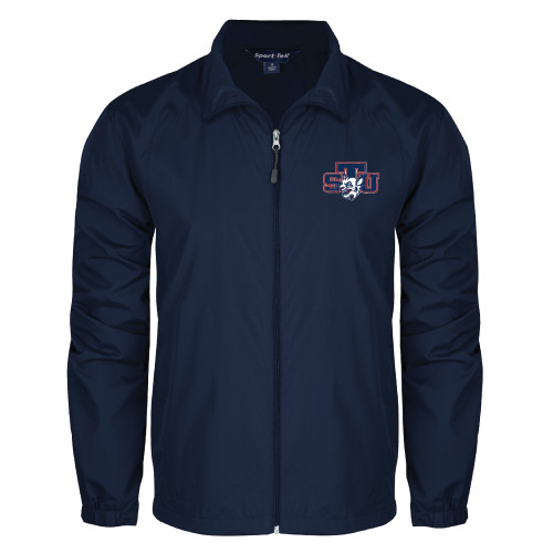  Navy Full Zip Wind Jacket - STU w/ Bobcat Head