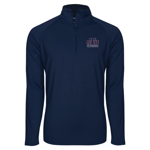  Sport Tek Navy Sport Wick Stretch 1/2 Zip Pullover - Official Logo