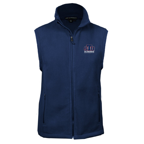  Navy Fleece Full Zip Vest - Official Logo