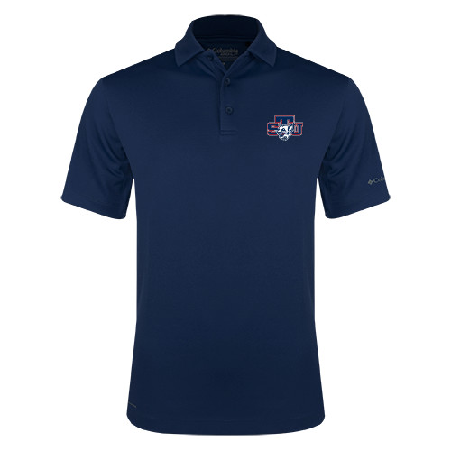  Columbia Navy Omni Wick Drive Polo - STU w/ Bobcat Head
