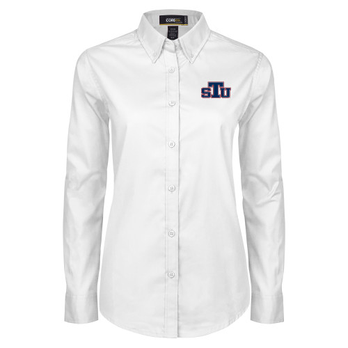  Womens White Twill Button Down Long Sleeve - STU