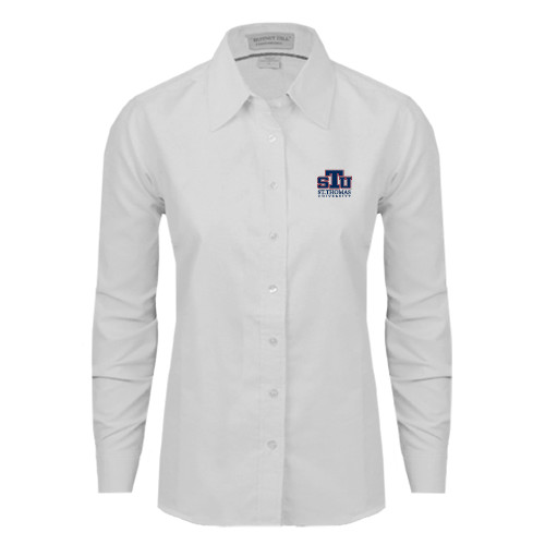  Womens White Oxford Shirt - Official Logo