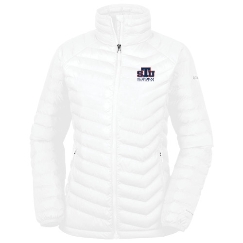  Columbia Womens White Powder Lite Jacket - Official Logo