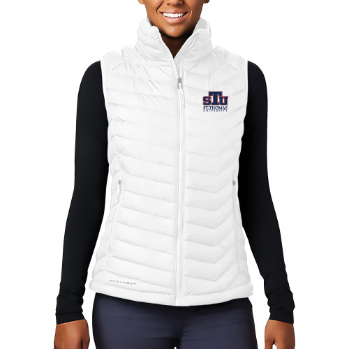  Columbia Womens White Powder Lite Vest - Official Logo