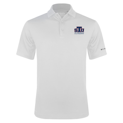  Columbia White Omni Wick Drive Polo - Official Logo