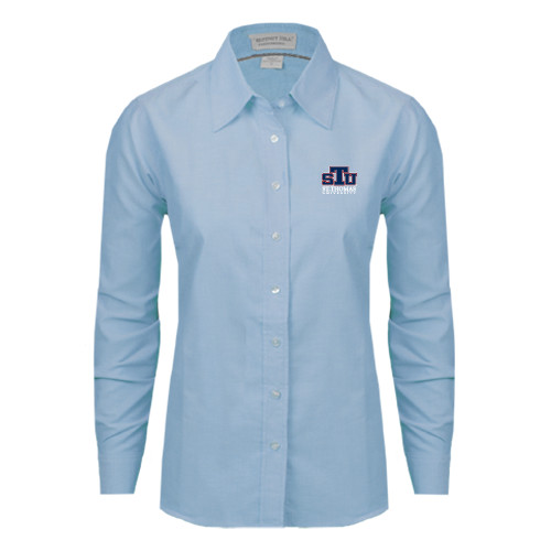  Womens Light Blue Oxford Button Down - Official Logo