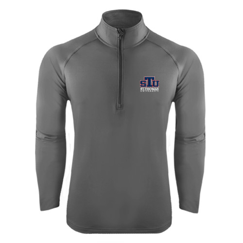  Sport Tek Charcoal Sport Wick Stretch 1/2 Zip Pullover - Official Logo