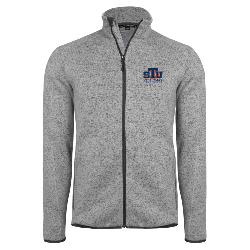  Grey Heather Sweater Fleece Jacket - Official Logo
